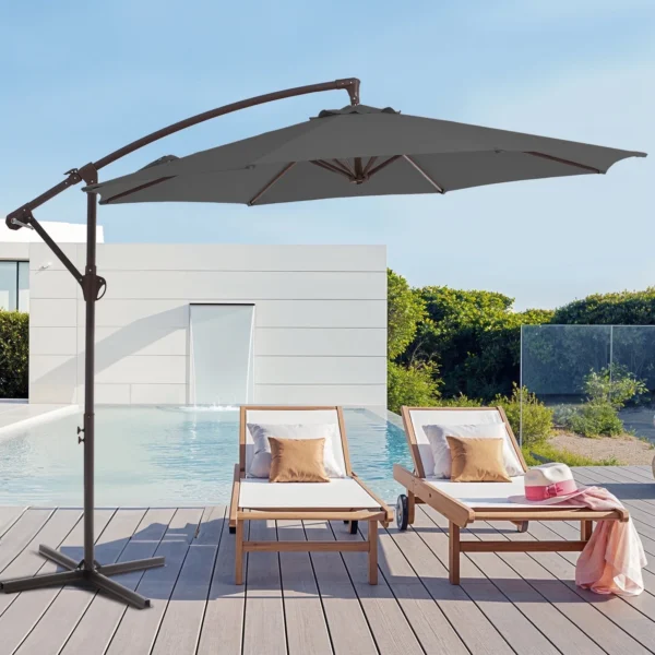 PeruPony Outdoor Hanging Offset Cantilever Umbrella for Patio