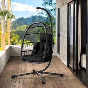 Relax Patio Rattan Wicker Hanging Swing Egg Chair Hammock Chair